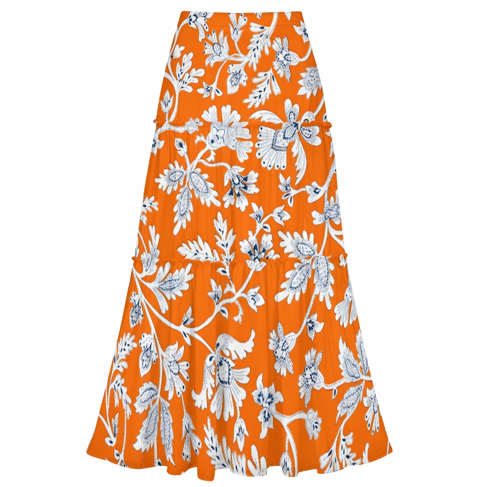 Women's Stunning Stippling Print One-Piece Swimsuit with Skirt