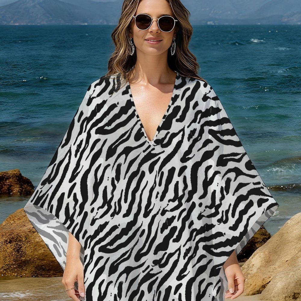 Zebra Kaftan Cover-up