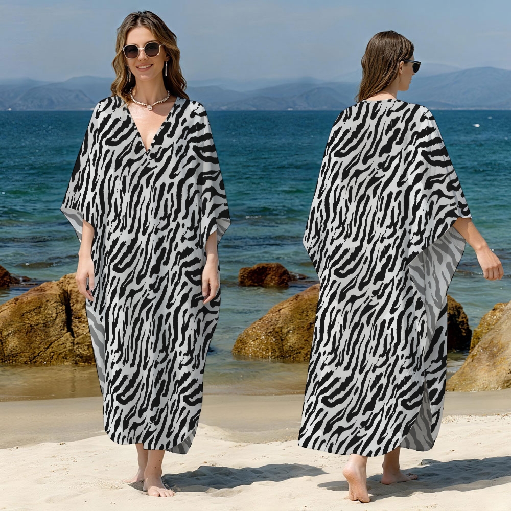 Zebra Kaftan Cover-up
