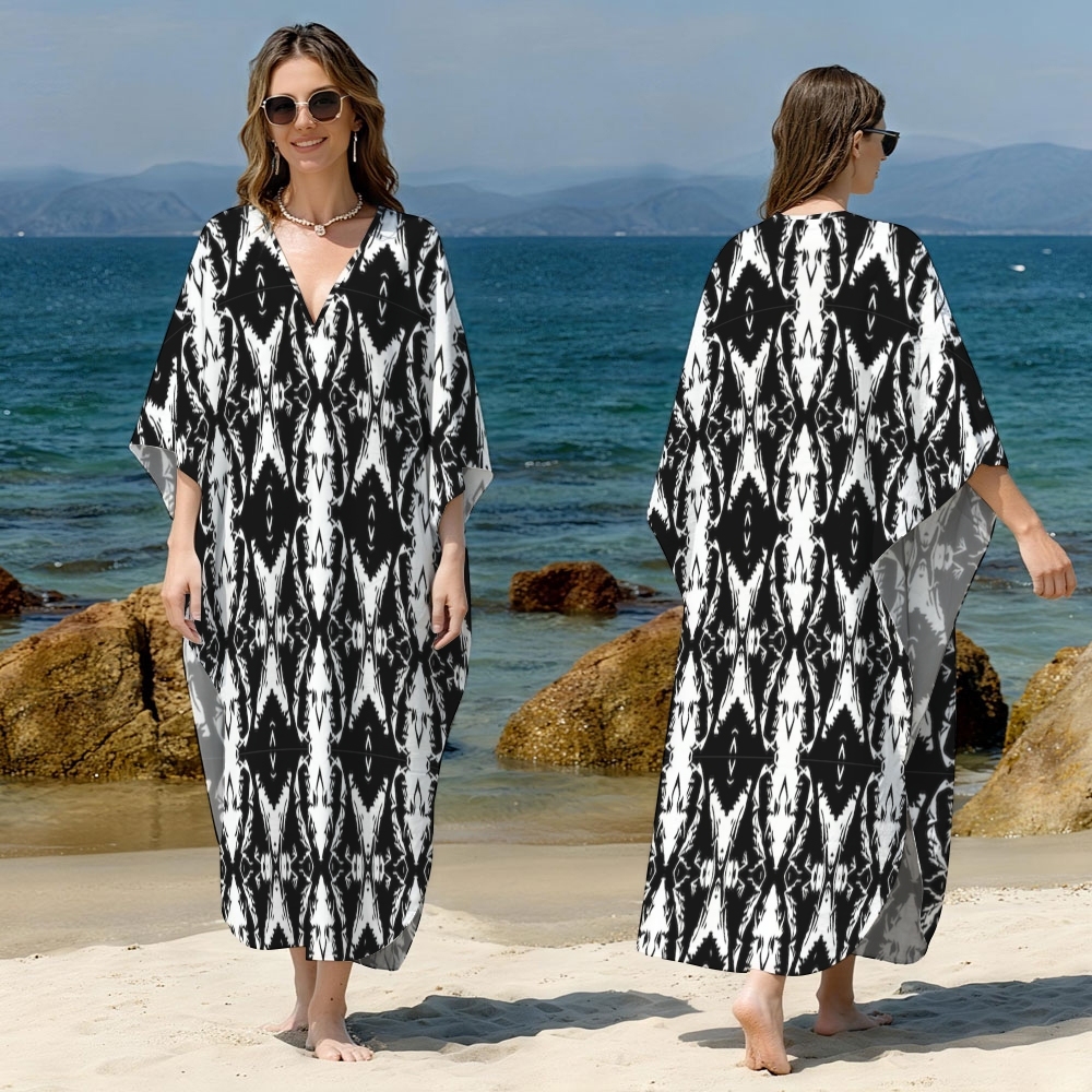 Tribal Ikat Kaftan Cover-up