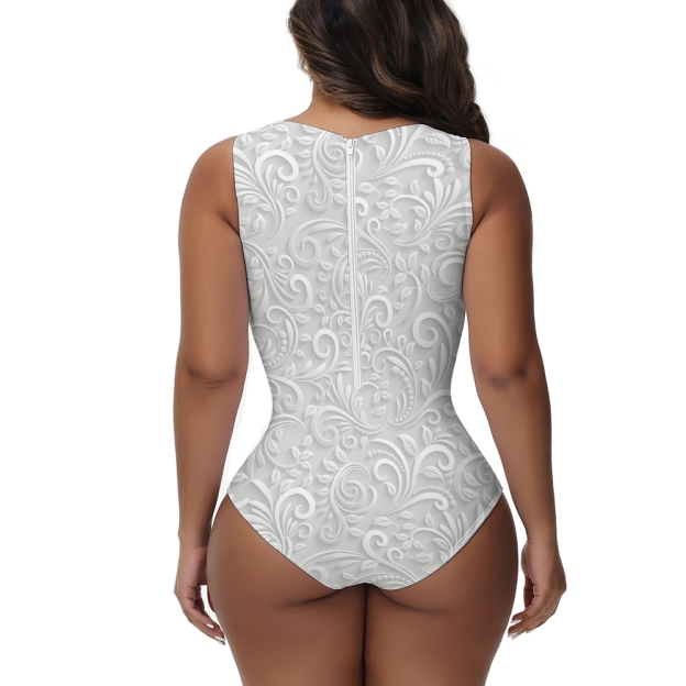 Women's Vintage Baroque Print One-Piece Swimsuit