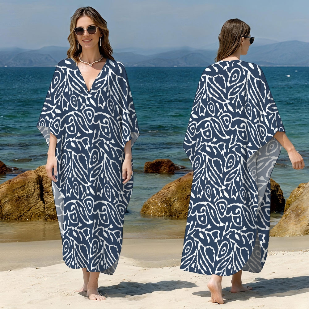 Eye and Leaf Kaftan Cover-up