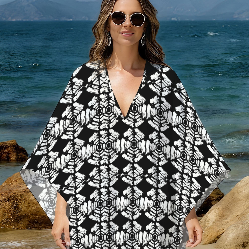 Feather Leaf Kaftan Cover-up