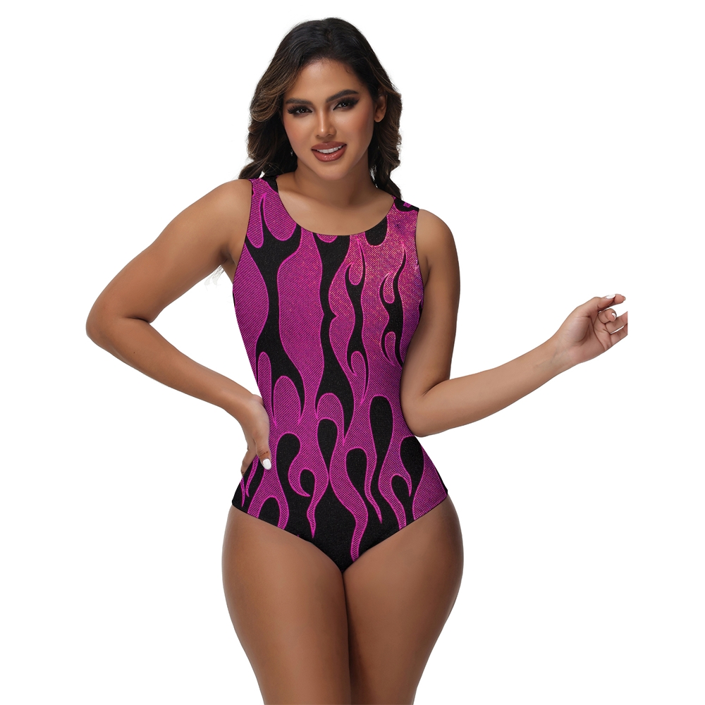 Women's Hologram Flame One-Piece Swimsuit