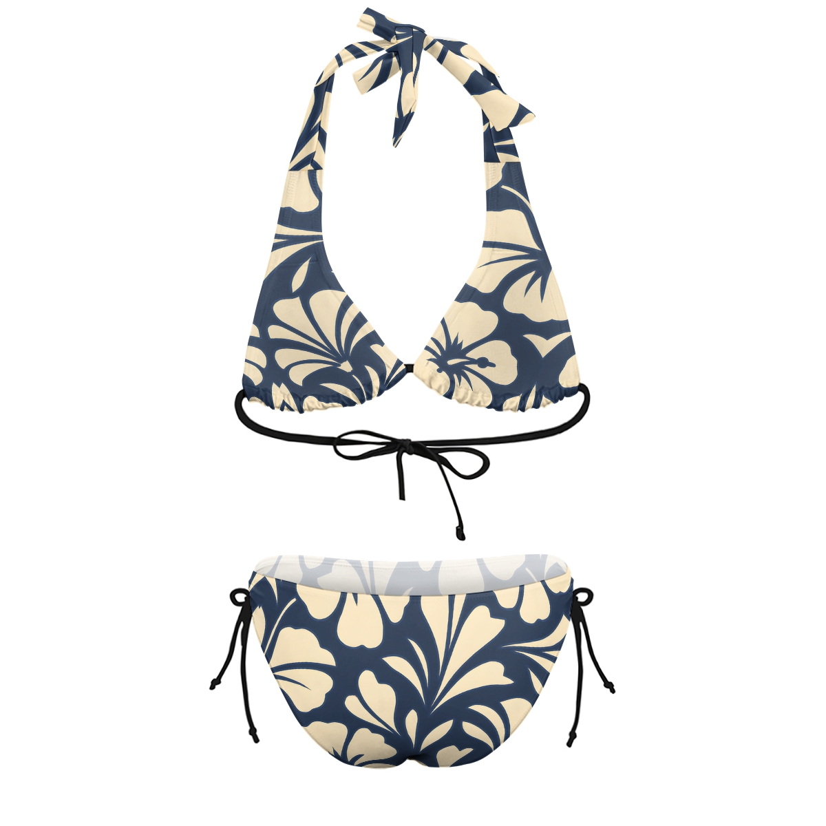 Women's Hibiscus Picking Floral Two-Piece Bikini  Swimsuit