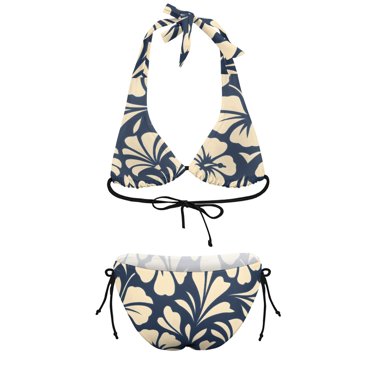 Women's Hibiscus Picking Floral Two-Piece Bikini  Swimsuit