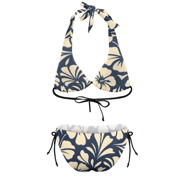 Women's Hibiscus Picking Floral Two-Piece Bikini  Swimsuit