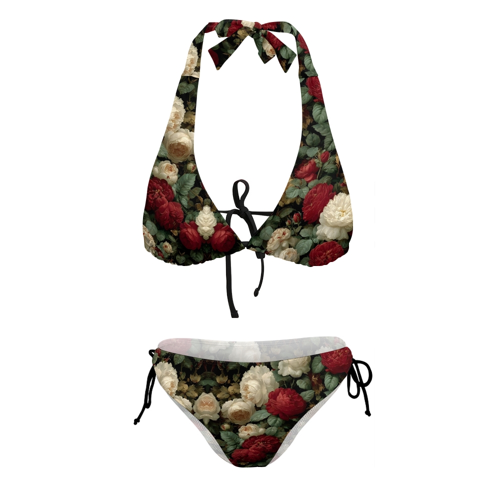 Women's Blooming Rose Bush Two-Piece Bikini  Swimsuit