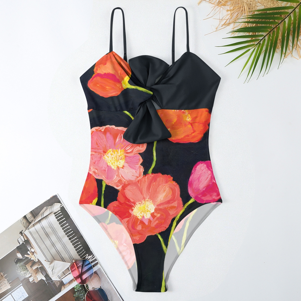 Sunshine Poppies Print One-Piece