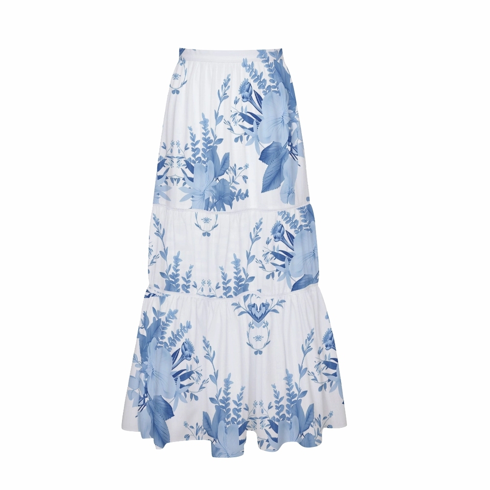 Blossom Print Bowknot One Piece Set