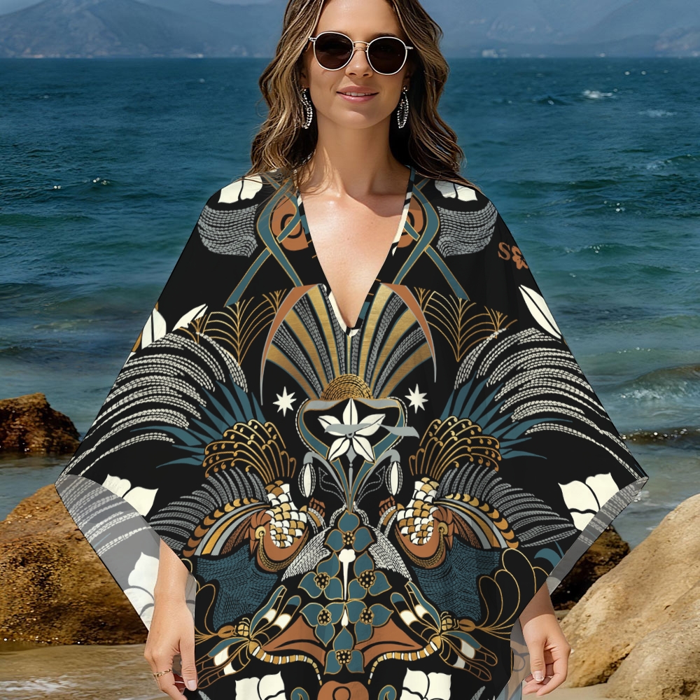 Art Floral Beach Cover-up
