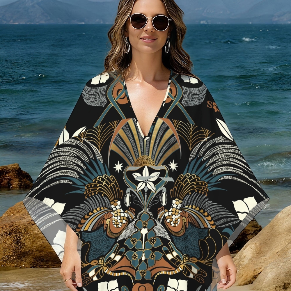 Art Floral Beach Cover-up