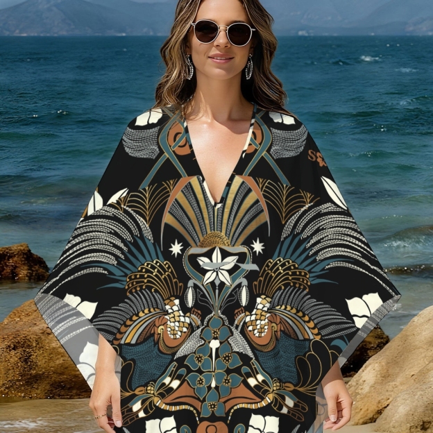 Art Floral Beach Cover-up