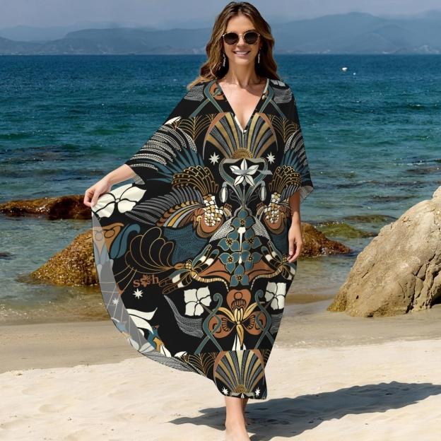 Art Floral Beach Cover-up