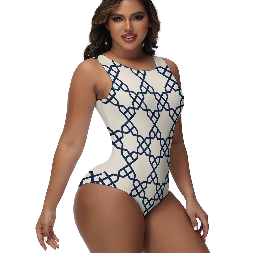 Modern Geometric One-Piece Swimsuit