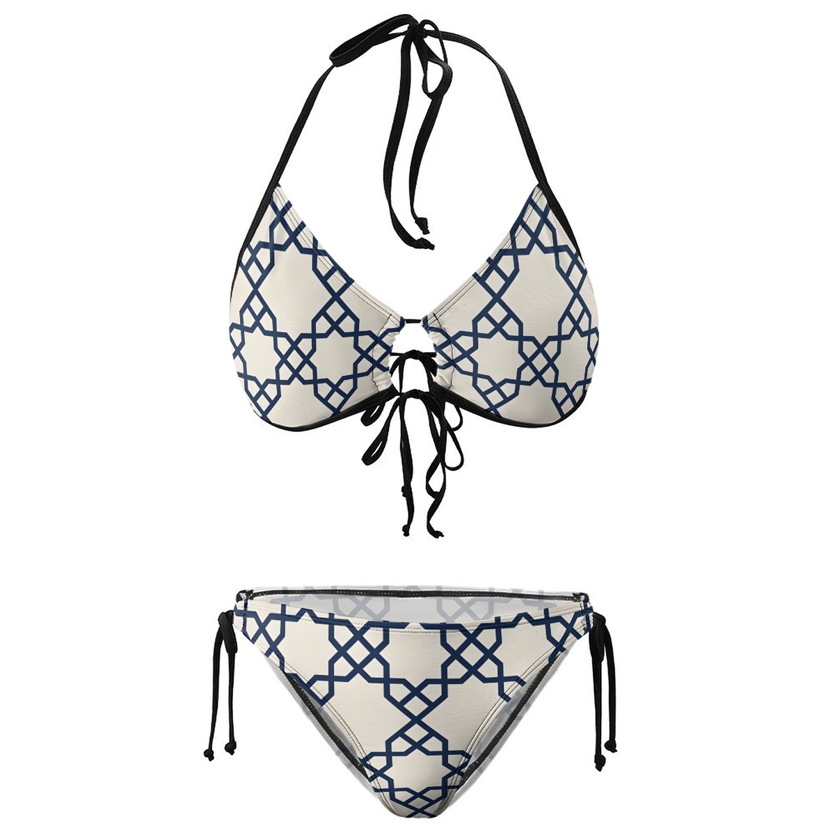 Geometric Printed Triangle Bikini