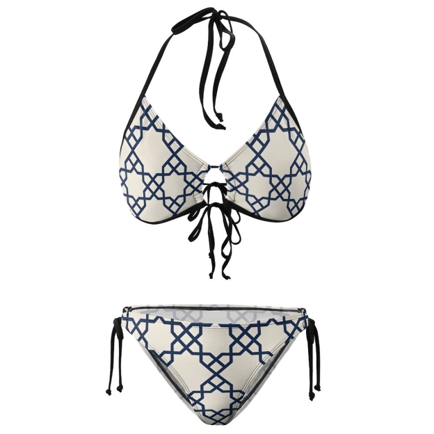 Geometric Printed Triangle Bikini