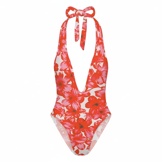 Flower Print One-Piece Swimsuit