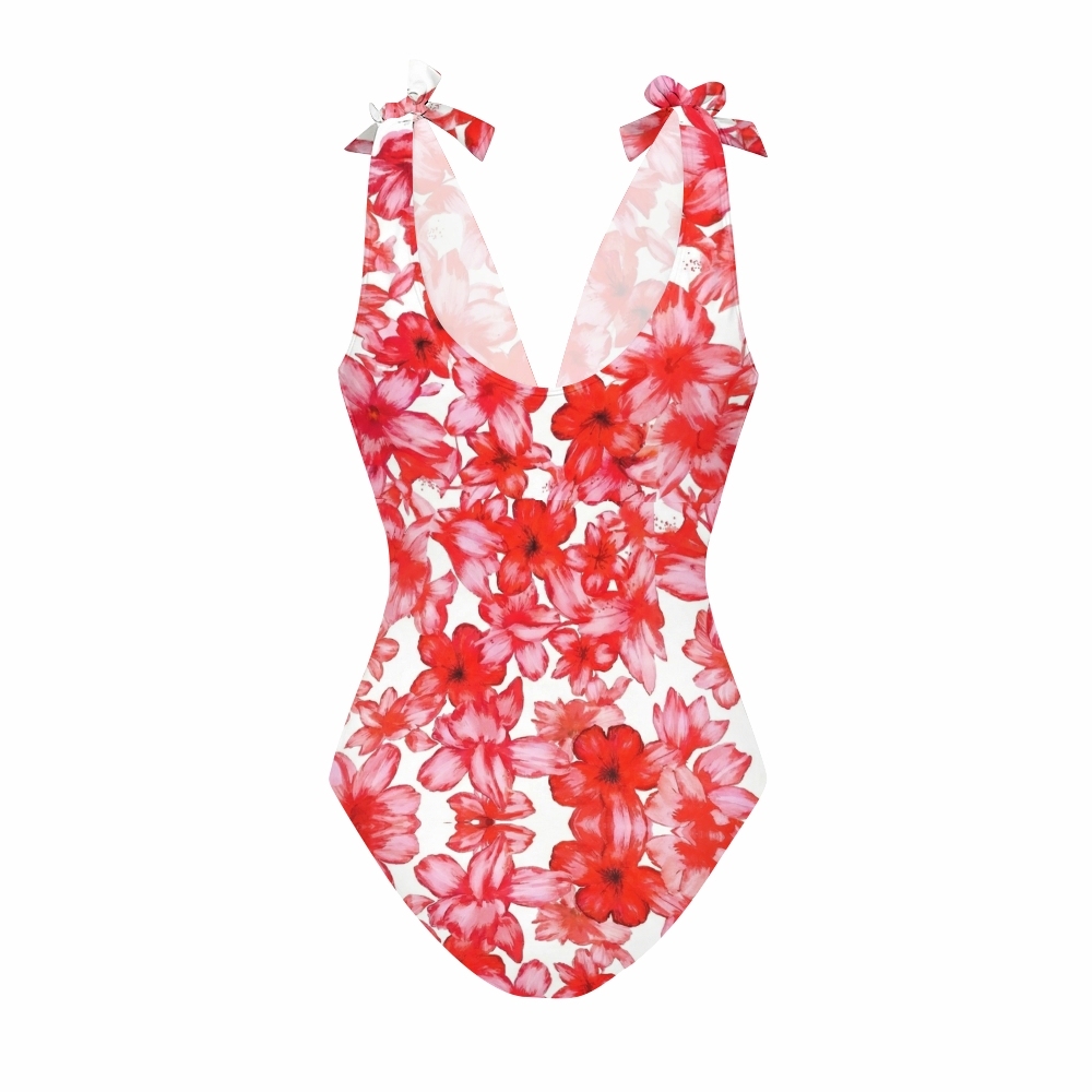 Beach Flower Print One Piece Set