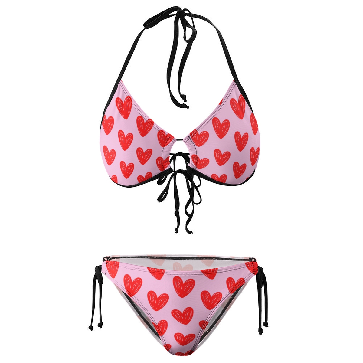 Heart Print Two Piece Bikini