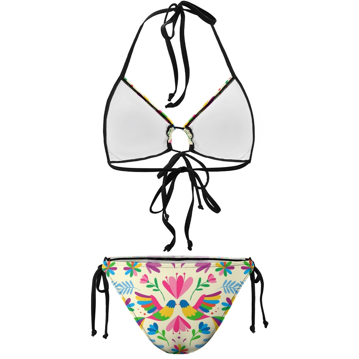 Flowers and Birds Print Bikini