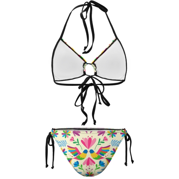 Flowers and Birds Print Bikini