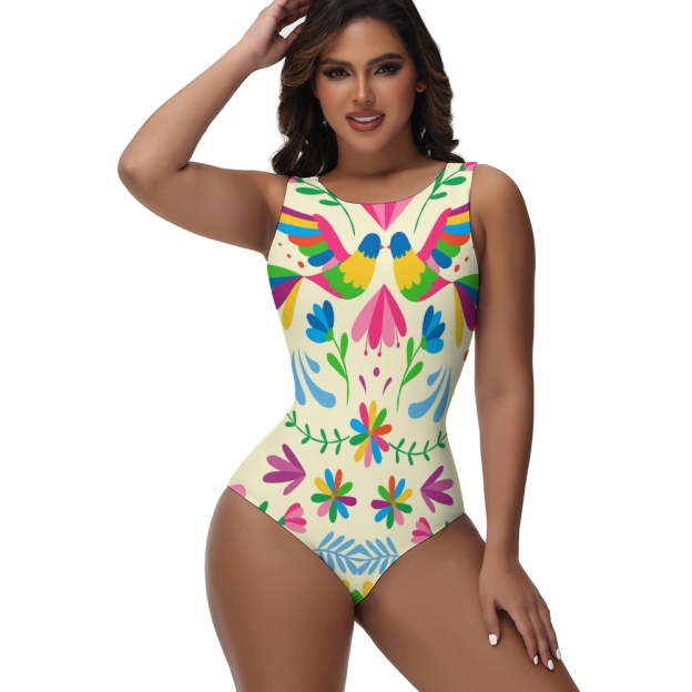 Flowers and Birds One Piece Swimsuit