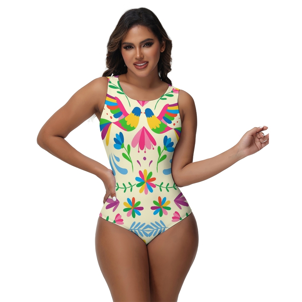 Flowers and Birds One Piece Swimsuit