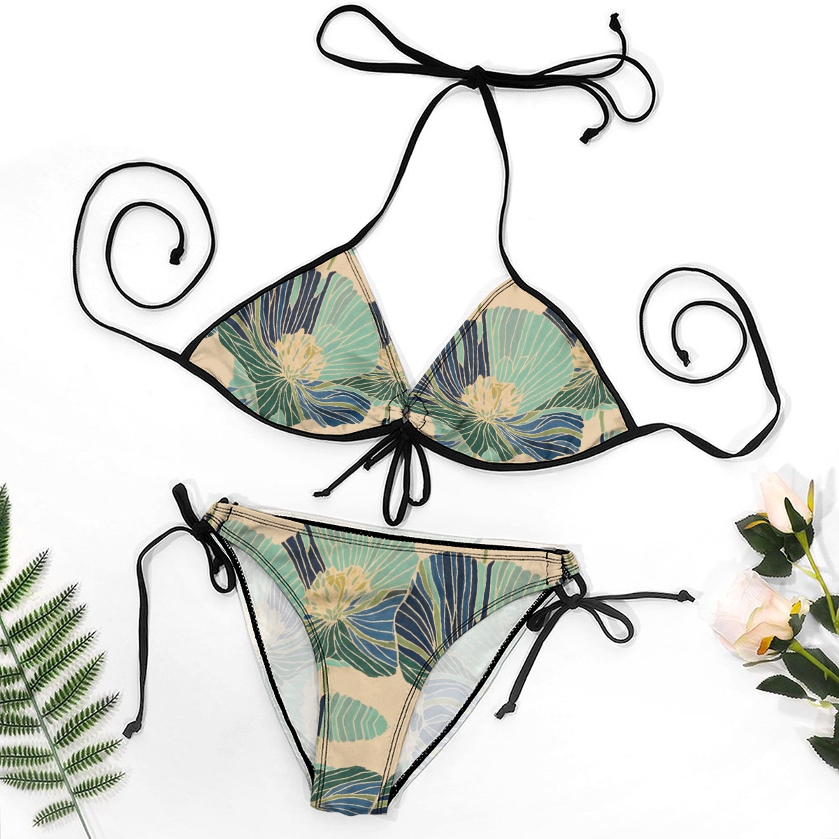Botanical Two Piece Triangle Bikini