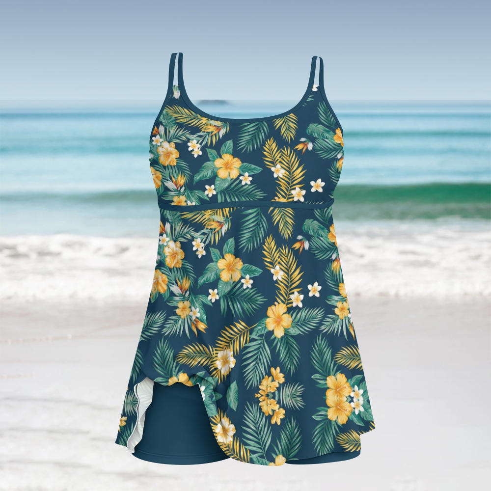 Botanical Print Two-Piece Tankini