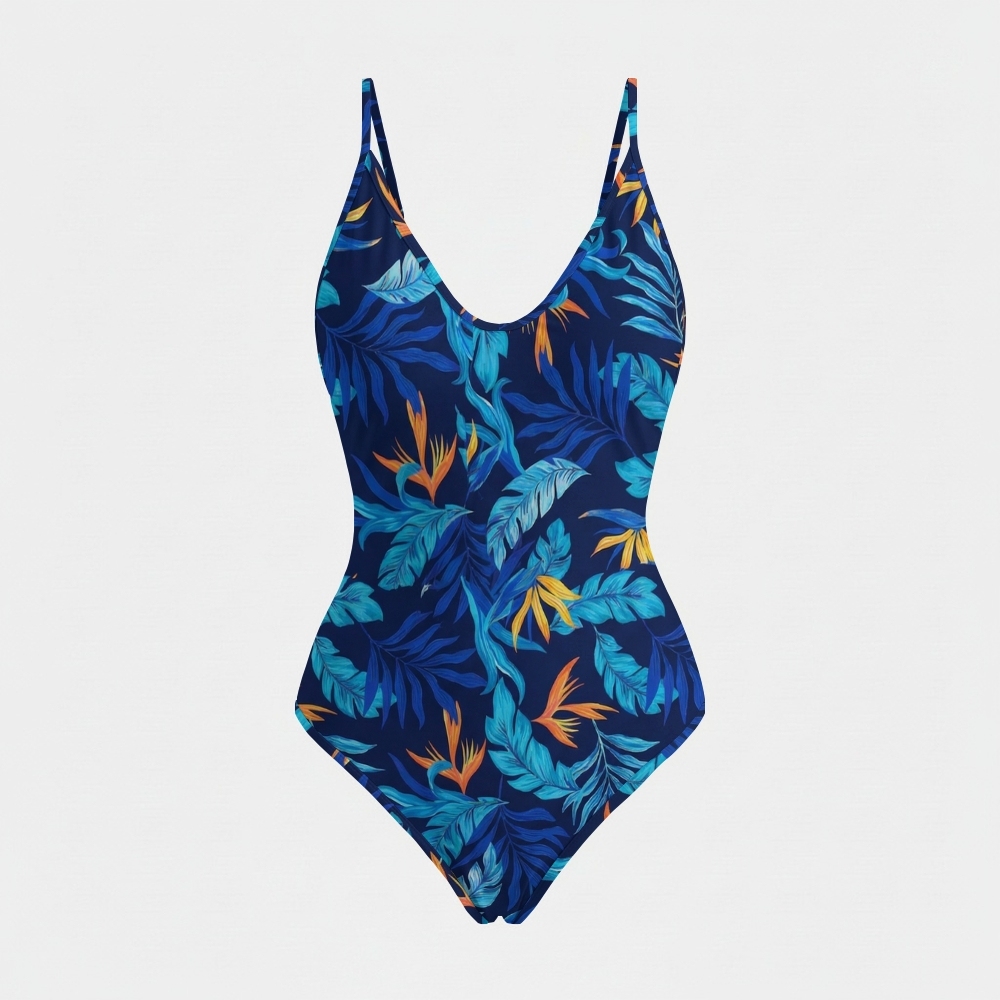 Floral Plunging One-Piece Swimsuit