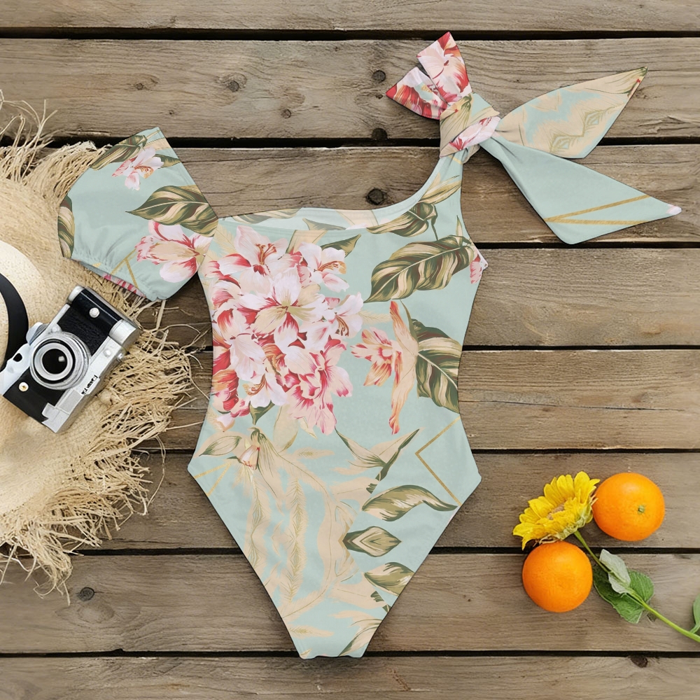 Floral Tie Waist One-Piece Swimsuit
