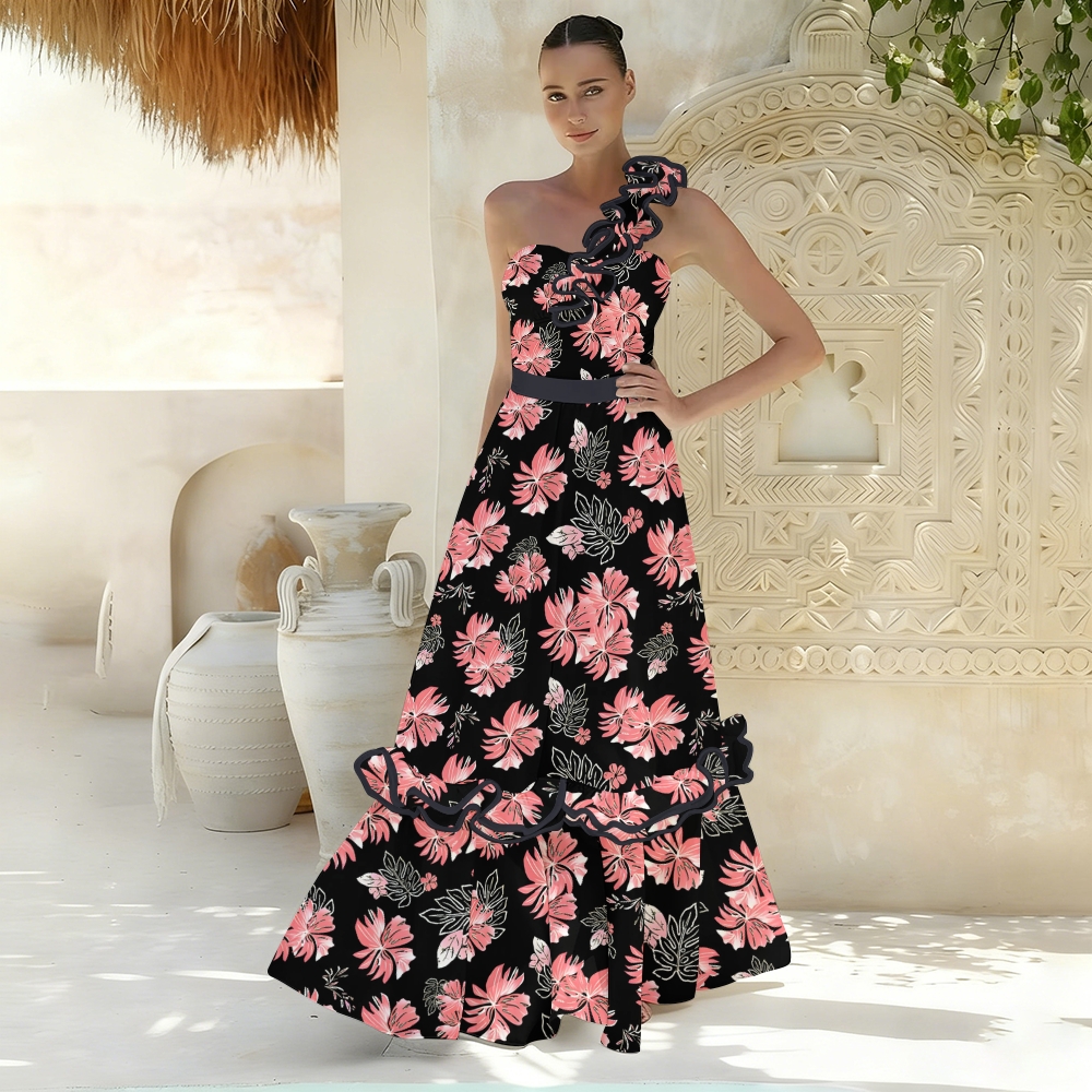 Floral One Piece Swimsuit Set