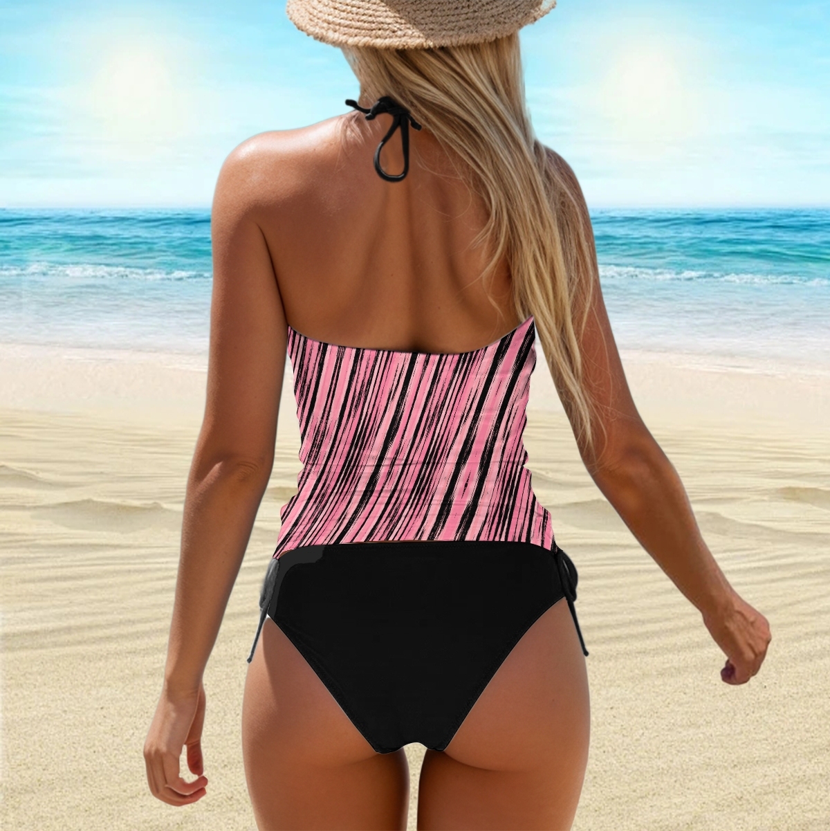 Minimalist Striped Tankini