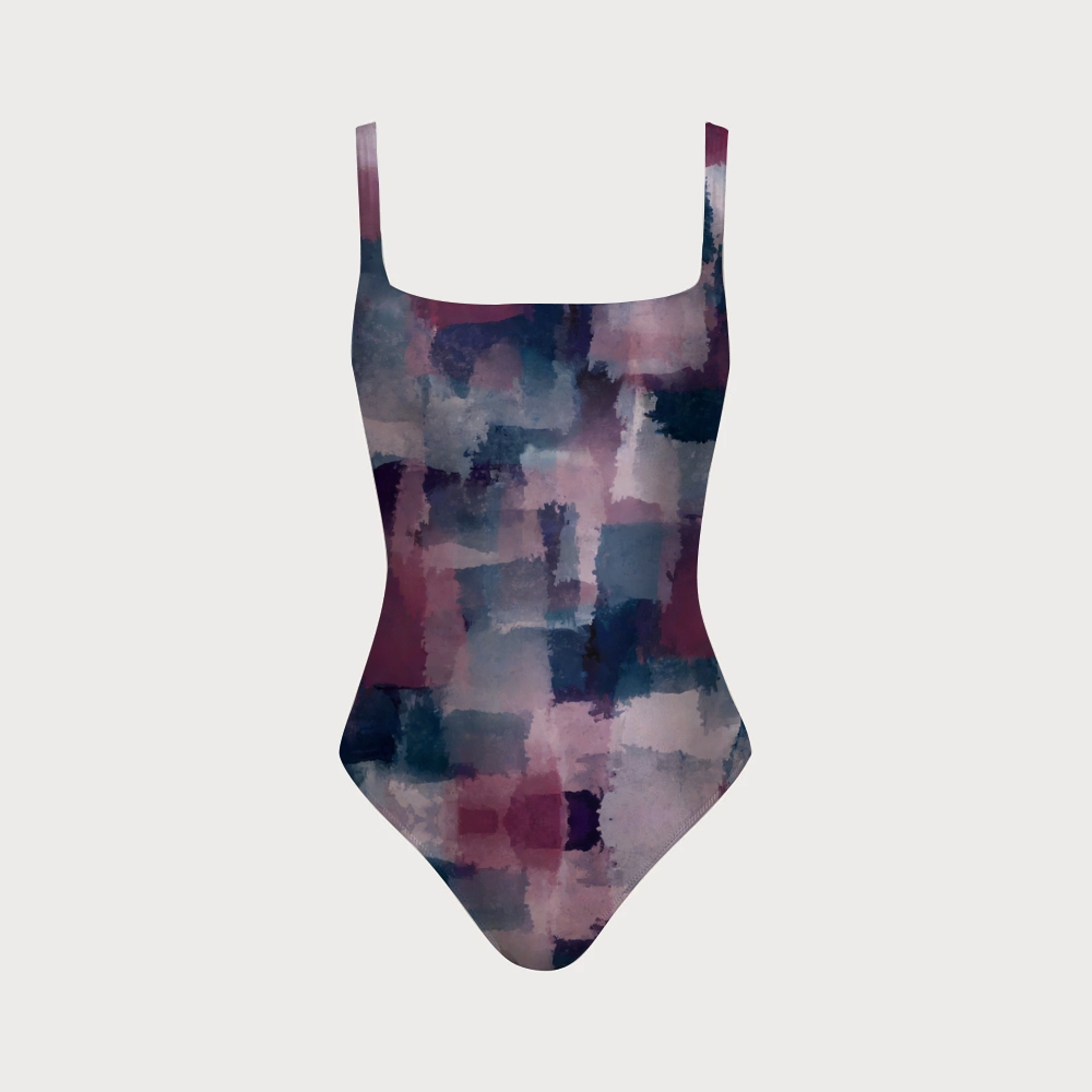 Brushstroke Abstract One-Piece Swimsuit