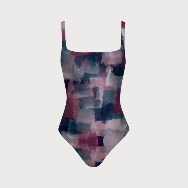 Brushstroke Abstract One-Piece Swimsuit
