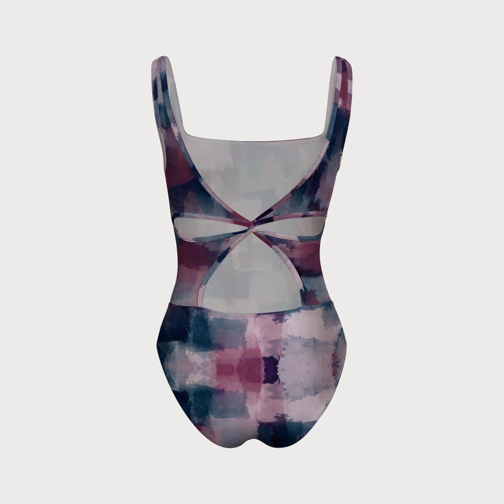 Brushstroke Abstract One-Piece Swimsuit