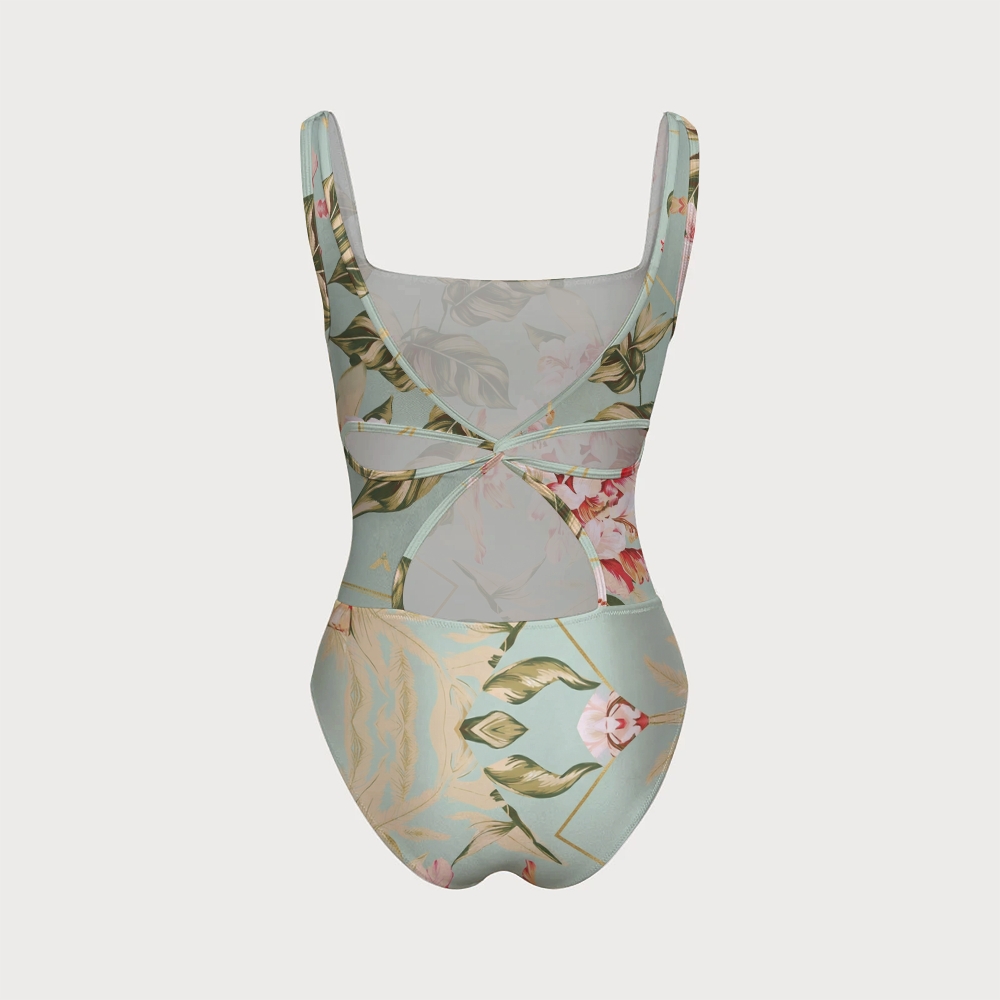 Floral Print One-Piece Swimsuit