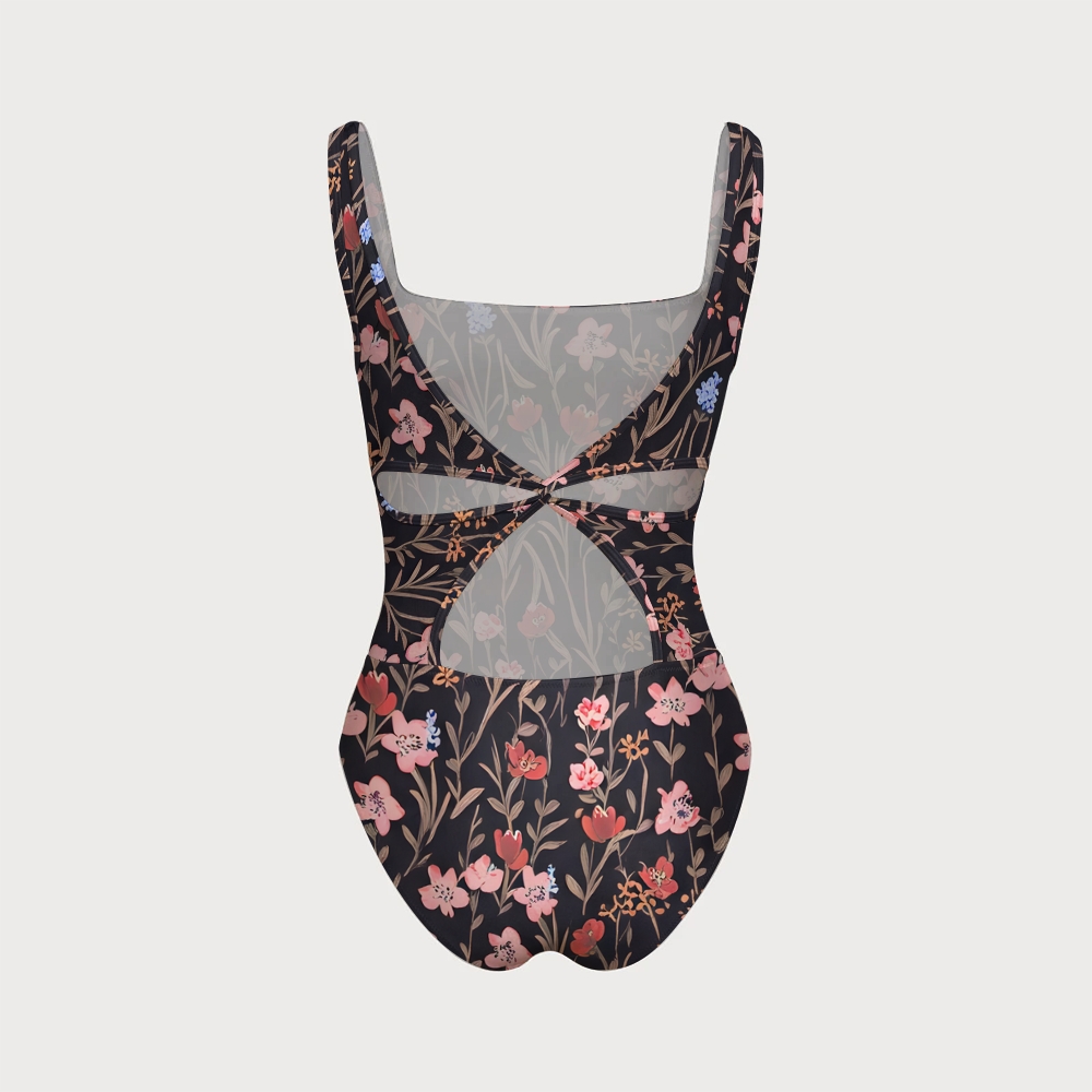 Vintage Floral One-Piece Swimsuit