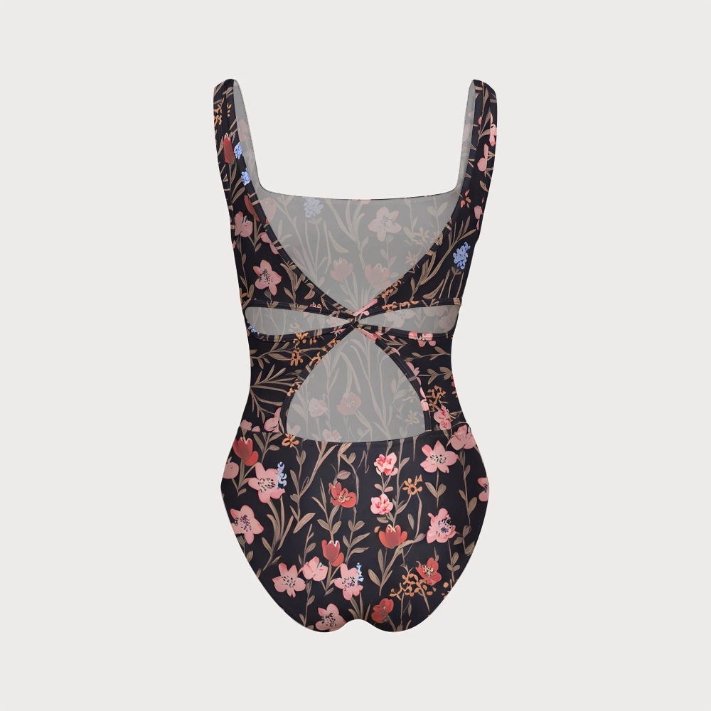 Vintage Floral One-Piece Swimsuit