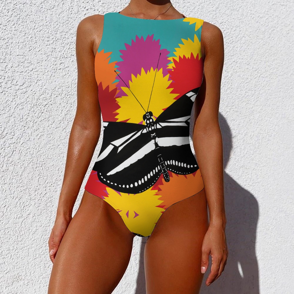 Zebra Butterflys One-Piece Swimsuit