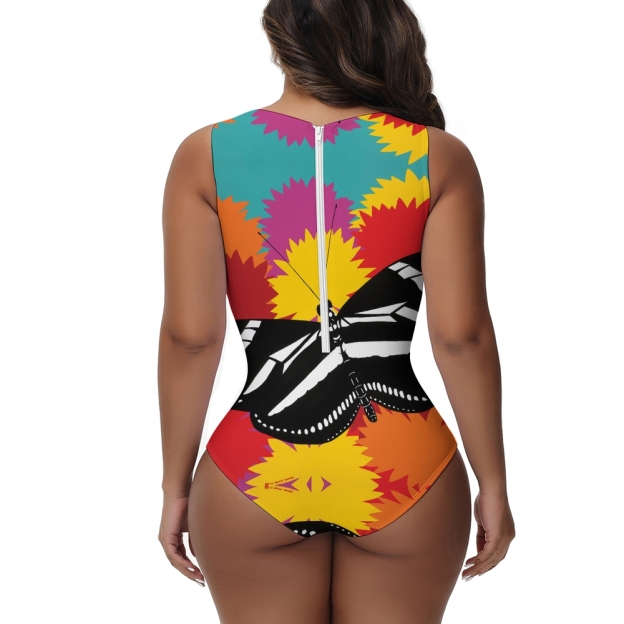 Zebra Butterflys One-Piece Swimsuit