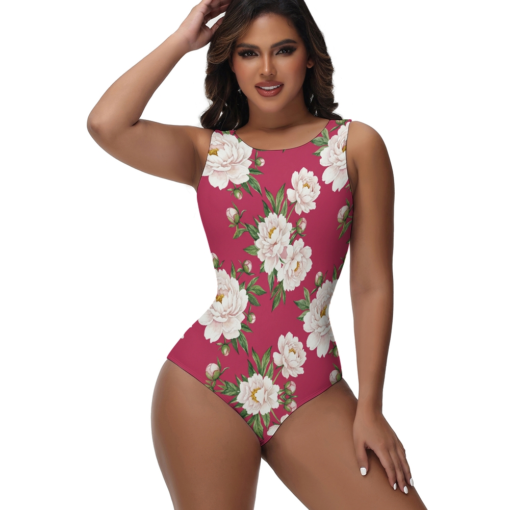 Tropical Print One-Piece Swimsuit