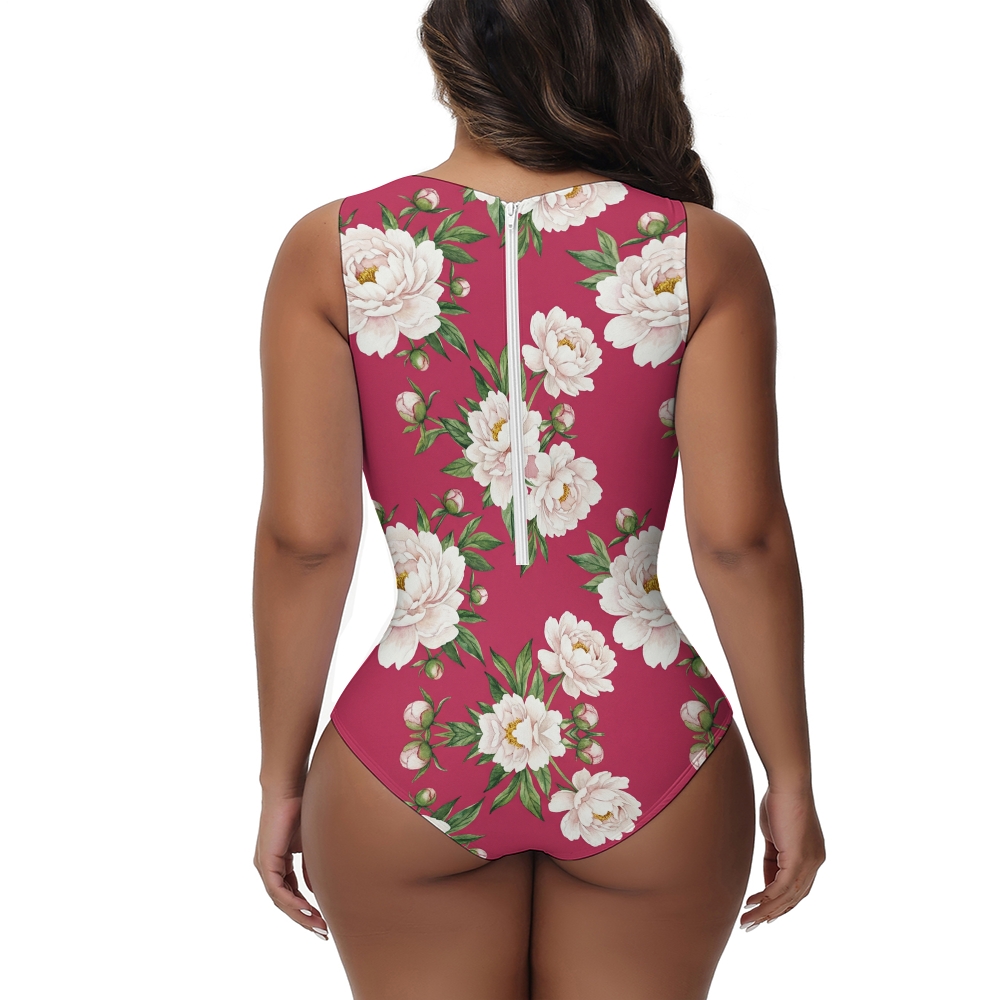 Tropical Print One-Piece Swimsuit