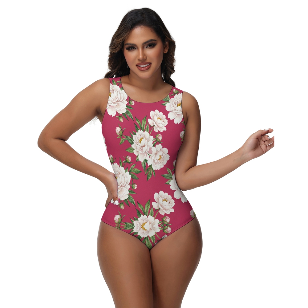 Tropical Print One-Piece Swimsuit