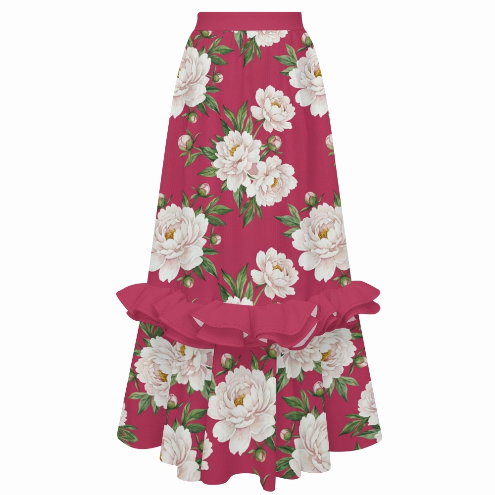 Tropical Print One Piece Swimsuit Set