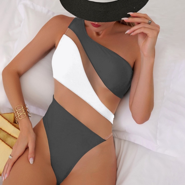 Asymmetric One-Piece Swimsuit
