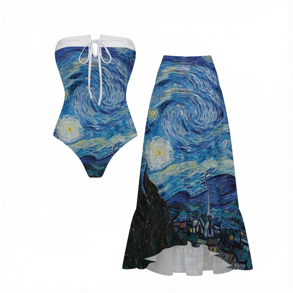 The Starry Night By Vincent Van Gogh Bandeau Swimsuit Sets