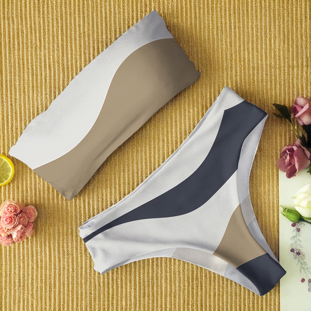Color-Block Bandeau Bikini