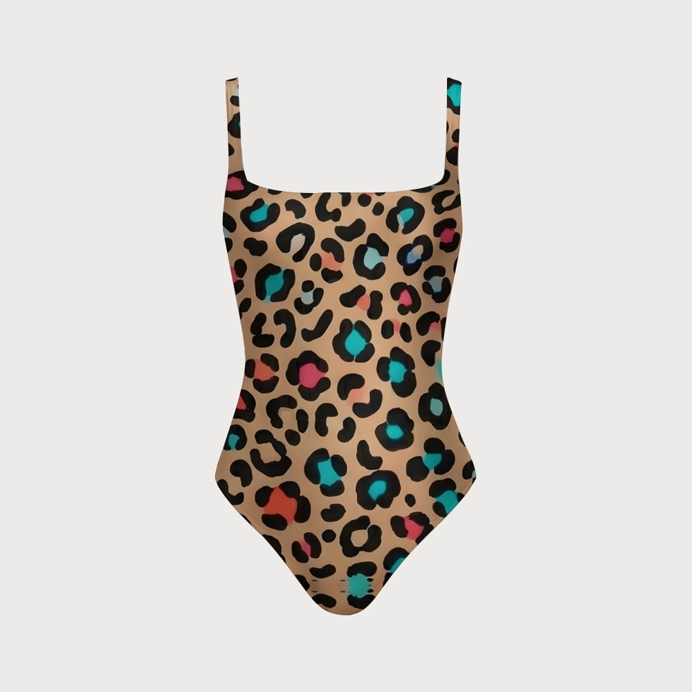 Leopard Print One-Piece Swimsuit